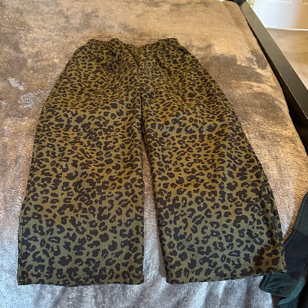 Leopard Corduroy Pants